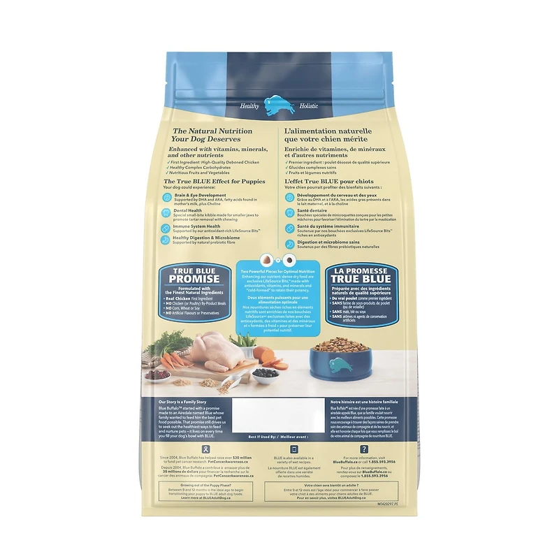 BLUE Life Protection Formula recette poulet et riz brun pour chiots 2,2kg