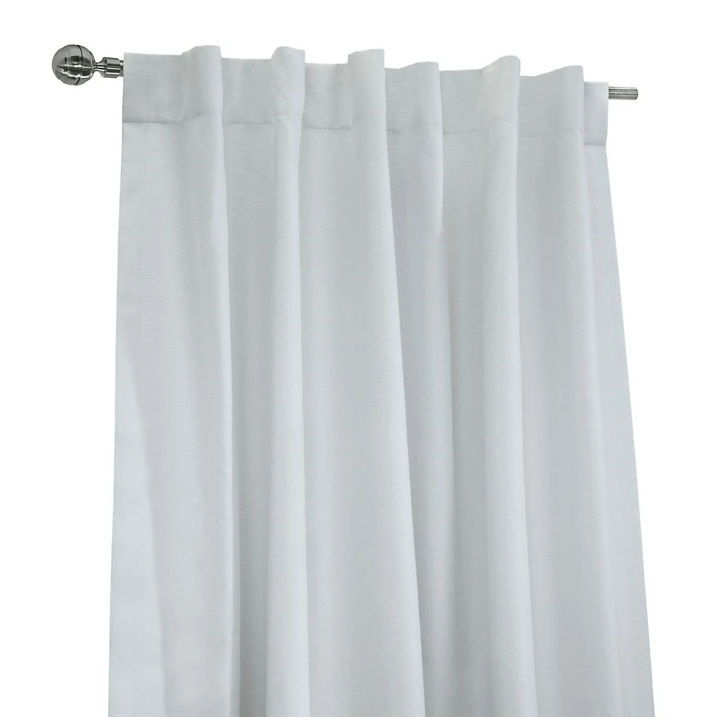 Loft Living Barry Total Blackout Textured Dual Header(Back Tab/Rod Pocket) Single Curtain Panel 52" x 95" White