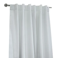 Loft Living Barry Total Blackout Textured Dual Header(Back Tab/Rod Pocket) Single Curtain Panel 52" x 95" White