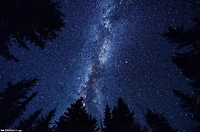 Milky Way At Night Wall Poster, 14.725" x 22.375"
