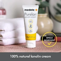 Crème à la lanoline pour mamelons de Medela, pour l'allaitement maternel, 1 seul ingrédient 100% naturel, Nouveau Purelan 37g/1.3oz