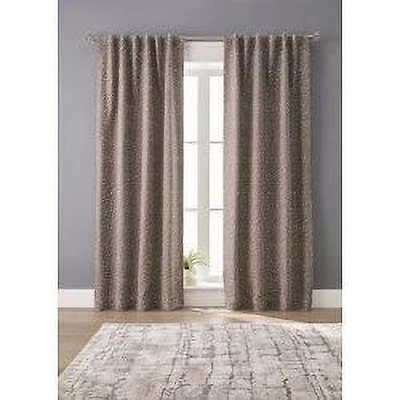 Better Homes & Gardens Boucle Blackout Curtain Panel, 1-Piece, Brown, 50" W x 84" L, for Adults, Boucle Blackout Window Curtain
