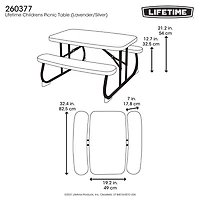 LIFETIME Children's Outdoor Picnic Table in Lavender