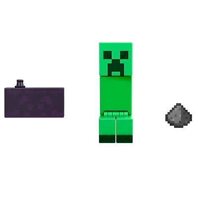Minecraft Creeper Action Figure, 3.25-in, with 1 Build-a-Portal Piece & 1 Accessory