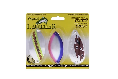 Lake Clear 3-LDG-ASST Kit de leurres assortis Lake Clear 3 pièces couleurs assorties Kit de leurres assortis Lake C