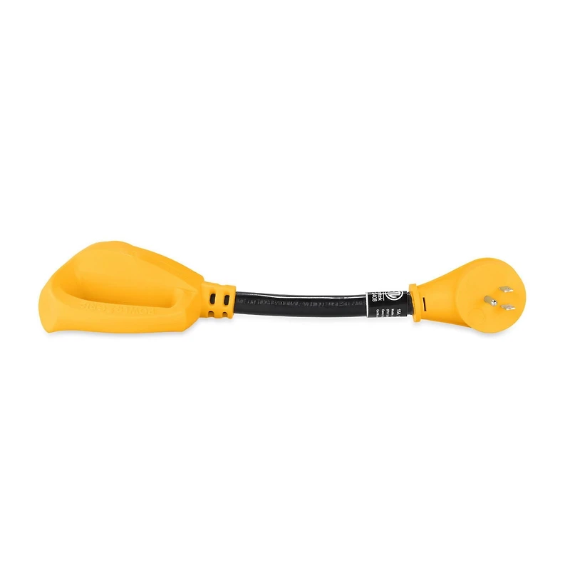 Adaptateur électrique PowerGrip(MC) 15 A (M)/30 A (F) 55163 de 30,4 cm (12 po) pour VR de Camco, en forme d'os à chien 15 Ampères M/30 Ampères F