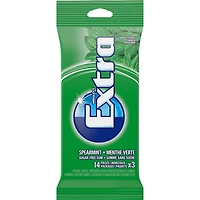 Gomme à mâcher Extra Menthe verte sans sucre, 14 palettes, emballage de 3