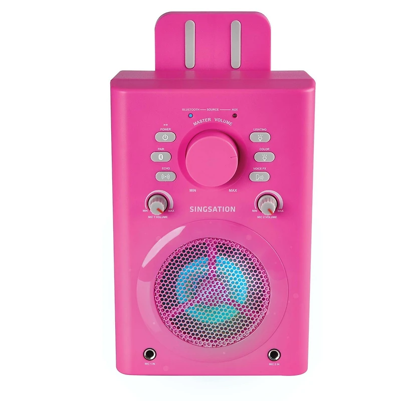Singsation Classic Bluetooth Karaoke Machine/Speaker with Wired Microphone - Pink