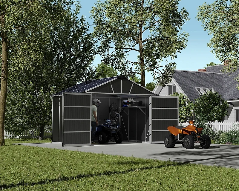 CANOPIA by PALRAM Yukon 11 ft. x 9 ft. Dark Grey Storage Shed / Garage