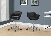 Monarch Specialties Office Chair, Adjustable Height, Swivel, Ergonomic, Armrests, Computer Desk, Work, Metal, Pu Leather Look, Black, Chrome, Contemporary, Modern