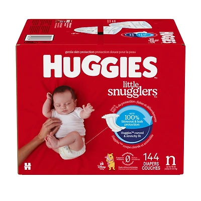 Huggies Little Snugglers Baby Diapers, Mega Colossal Pack, Size NB-5, Count 144-104, Sizes: N-5 | 144-104 Count