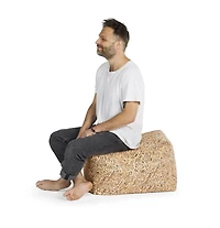 Sitting Point Cube L Straw Bean Bag Ottoman