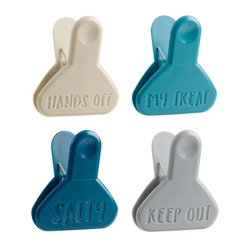 Mainstays 4-Piece Bag Clip Set, Dimensions - 5.84 cm x 6.35 cm x 3.30 cm