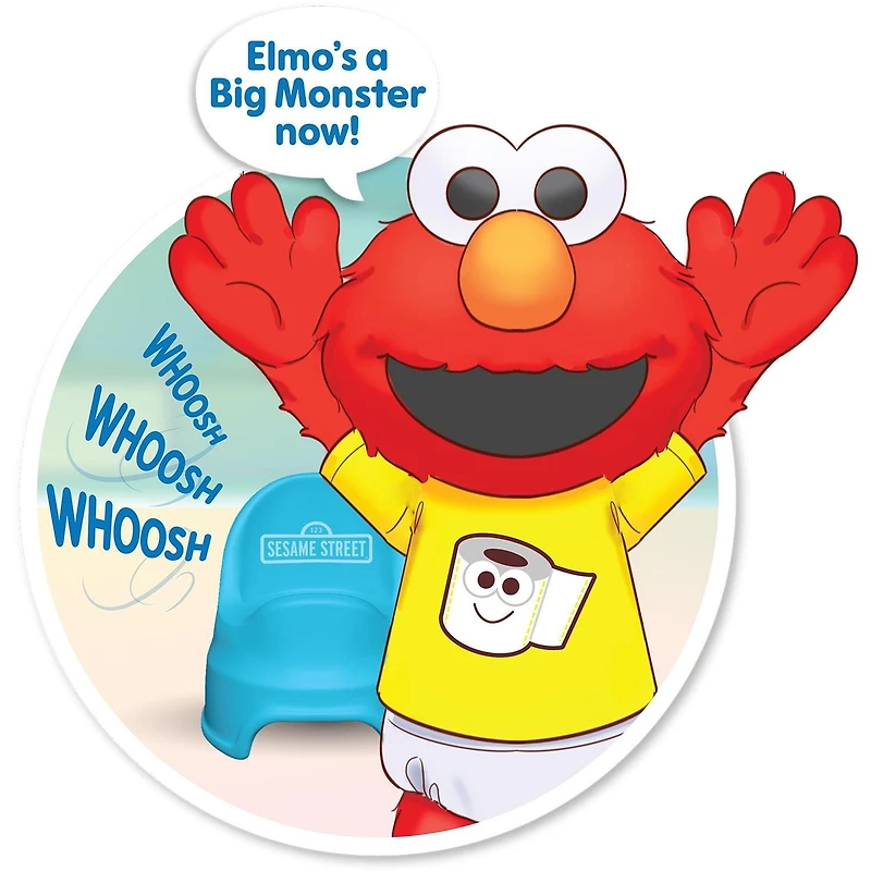 Sesame Street Potty Time Elmo 12-Inch Sustainable Plush Stuffed Animal, Sounds and Phrases, Potty Training Tool
