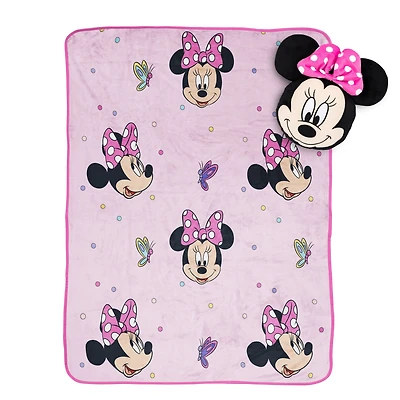 Minnie Mouse Ensemble d'Oreiller Nogginz et Couverture de Voyage