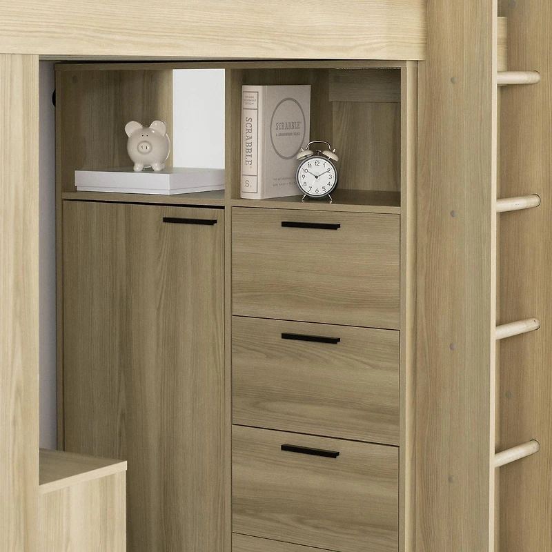 Lit mezzanine avec bureau de la collection Logik South Shore
