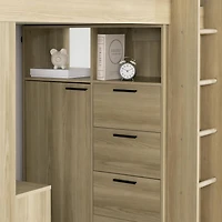 Lit mezzanine avec bureau de la collection Logik South Shore