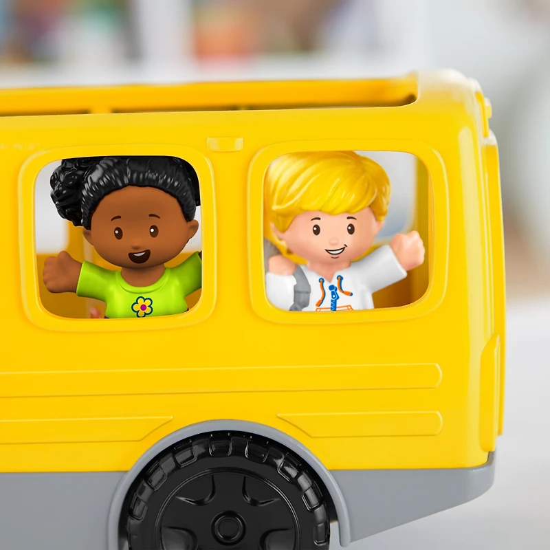 Le Bus Scolaire Little People de Fisher-Price - Version Anglaise et Française Âges 1-5