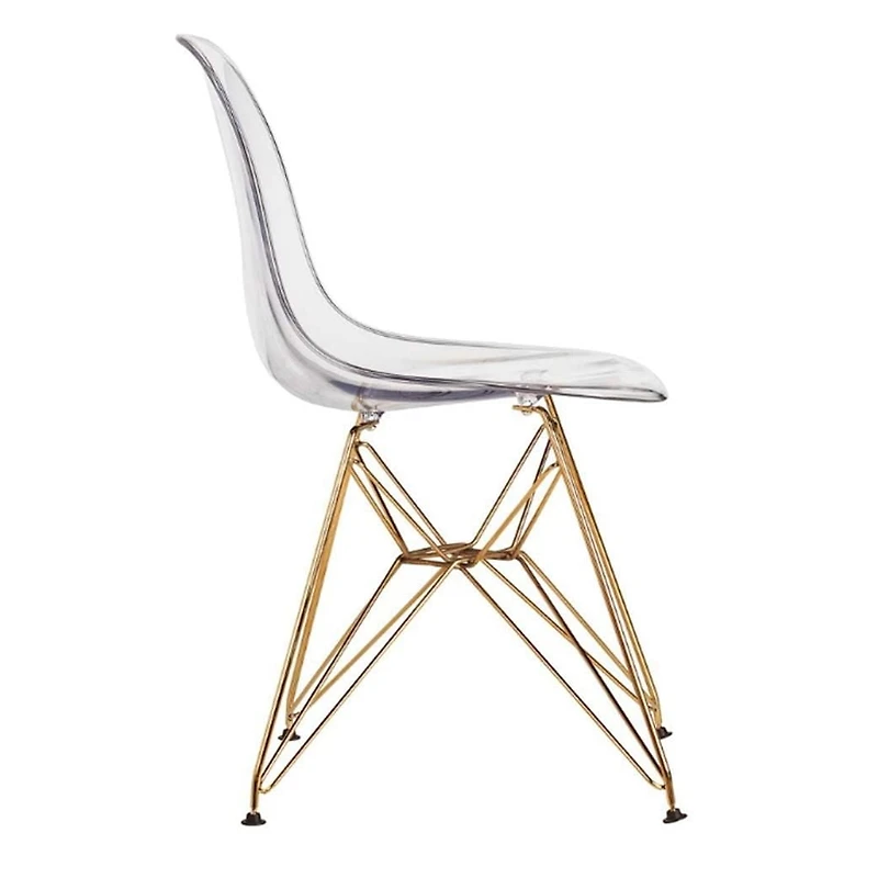Heavenly Collection Clear & Gold Dining Chair