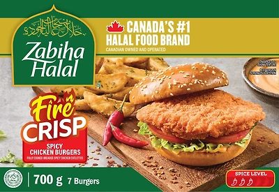 Burgers de Poulet Épicées Panées Piquant Croquant Zabiha HalalMC 700g