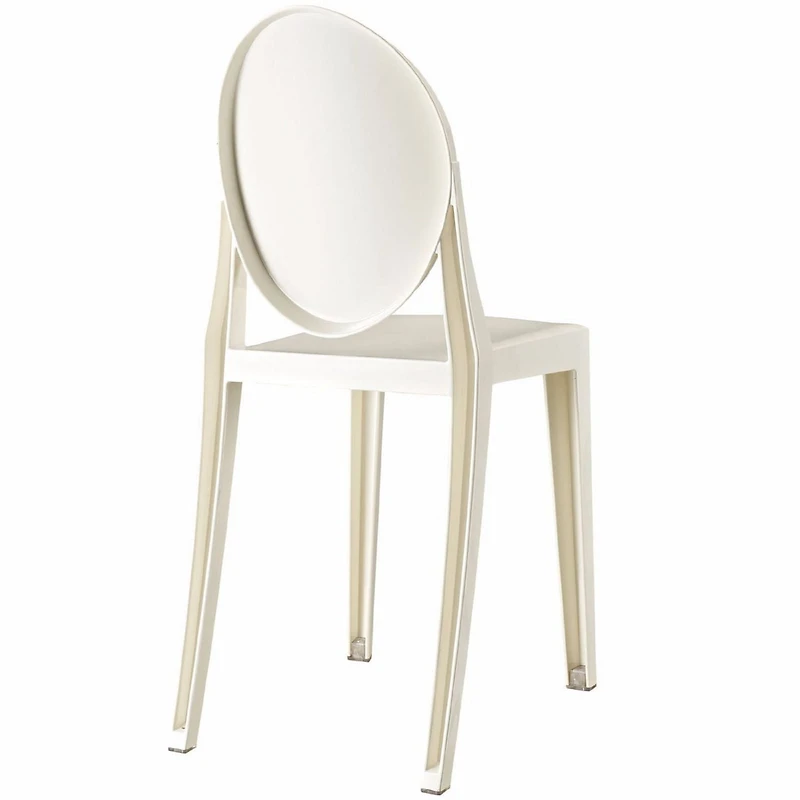 Chaise de côté fantôme Nicer Furniture en blanc