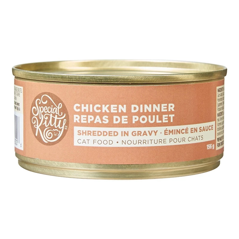 Pâtée pour chats Special Kitty – Dîner au poulet effiloché dans une sauce, conserve de 156 g SK Dîner au poulet – 156 g – Chacun