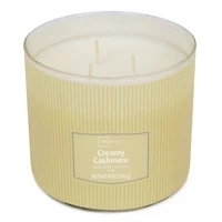 Bougie parfumée Mainstays à 3 mèches, enveloppée texturée Cachemire crémeux, 14 oz MAINSTAYS PL CACHEMIRE CRÈME