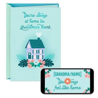 Carte avec vidéo à personnaliser pour grand-maman « Always at Home » – Fête des Mères – Hallmark (Enregistrez votre propre message vidéo)