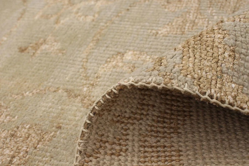 ECARPETGALLERY Tapis Noué à la Main pour Salon, Salle à Manger et Chambre à Coucher Transitionnel Collection La Seda 4'10" x 7'10" en Vert