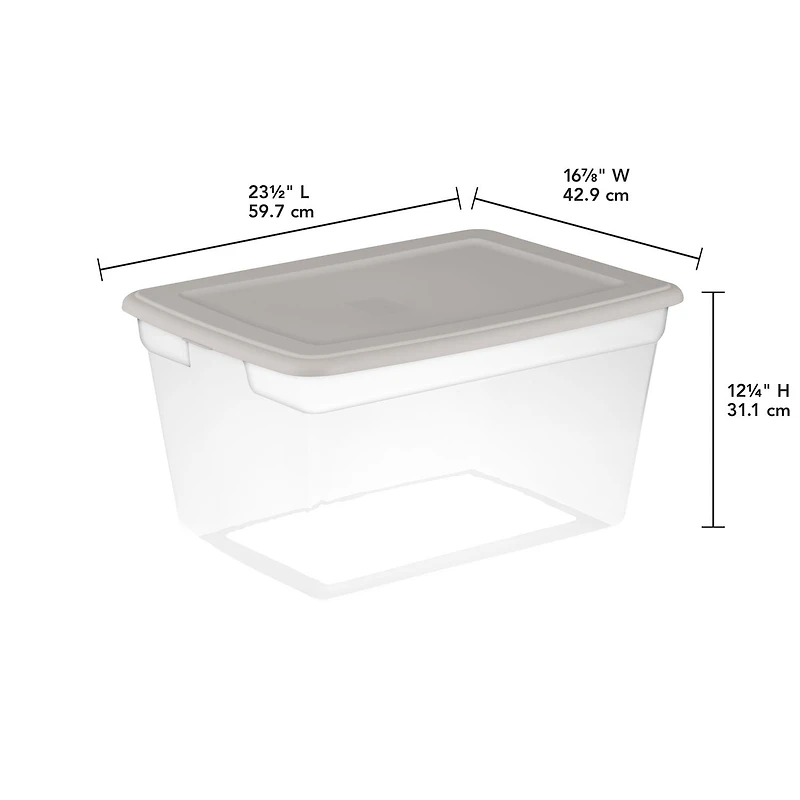 Sterilite 54.9 L BoÎte de Rangement Gris