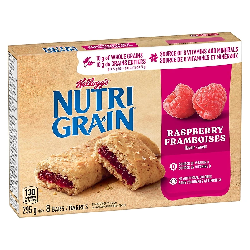 Kellogg's Nutri-Grain Barres Céréalières - Framboise Boîte de 8 Barres