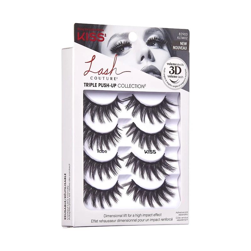 KISS Lash Couture Triple Push-Up Collection - Robe - 4 Pairs, Be KISS Confident!