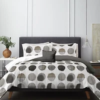 Ensemble de douillette, lit 1 place/1place très long 3pc points gris Wabasso