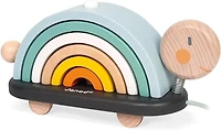 Janod - Tortue Arc-en-Ciel Sweet Cocoon - Jouet à Pousser et Tirer - Pour Bébés et Tout-Petits - Dès 12 Mois - Multilingue - J04405.