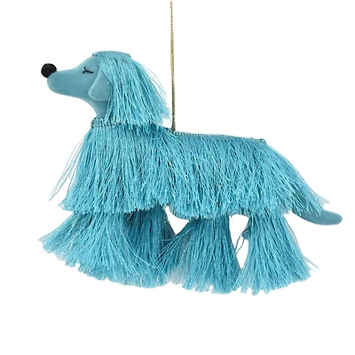 Holiday Time 1 Count Christmas Tassel Dog Ornament, Blue, Measures 3.75" in height