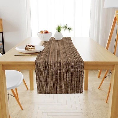 Chemin de table en coton classique décontracté Fabstyles, chemin de table tissé lavable pour salle à manger, cuisine, café et table de patio