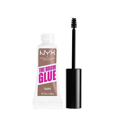 NYX PROFESSIONAL MAKEUP, The Brow Glue, Instant Brow Styler, 16H Extreme Hold, Vegan Formula - Warm Brown, 0.18oz / 5g, Tinted brow styler