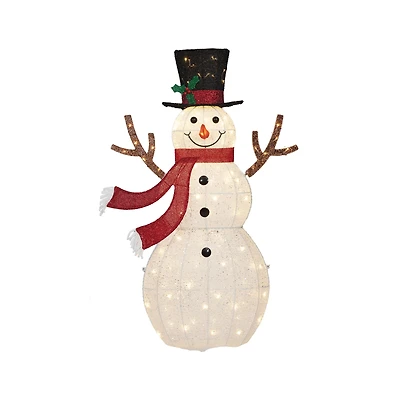Bonhomme de neige lumineux illuminé de fils scintillants Holiday Time, de 48 po avec 105 DEL blanc chaud