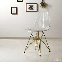 Heavenly Collection Clear & Gold Dining Chair