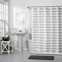 Rideau de douche Hometrends Graham à boucles tissées et matelassées, tissu lourd 70 po x 72 po
