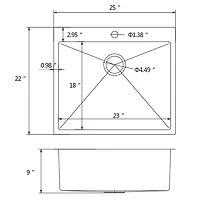 American Imaginations 25-in. W CUPC Approved Stainless Steel Kitchen Sink With 1 Bowl And 18 Gauge AI-29367