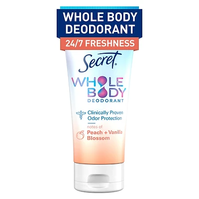 Secret Whole Body Aluminum Free Deodorant Invisible Cream Peach & Vanilla