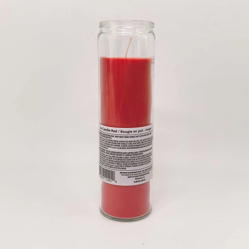 Unscented Jar Candle, Red, 9.88 oz