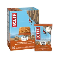 CLIF BAR Energy Bars, Crunchy Peanut Butter, Granola Bar, High in Protein, Contains 70% Organic Ingredients, (Pack of 10), 680 g