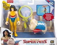 Wonder Woman et PB DC League of Super-Pets de ​Fisher-Price, coffret de 2 figurines