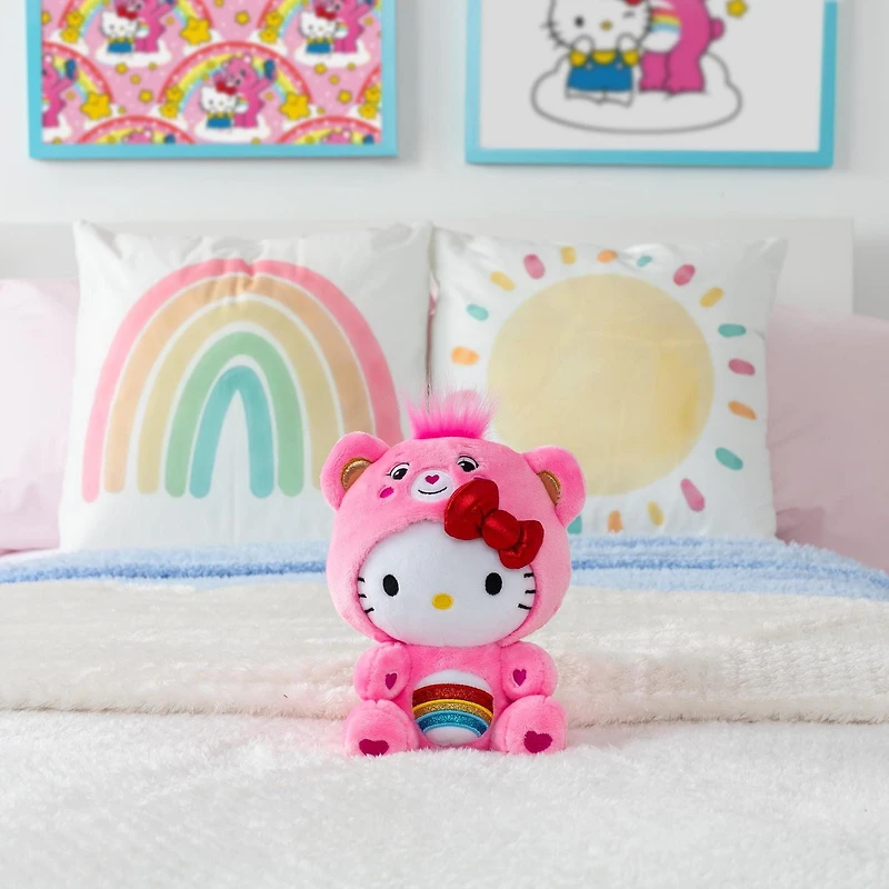 Care Bears Hello Kitty Fun Size Plush - Hello Kitty as Cheer Bear