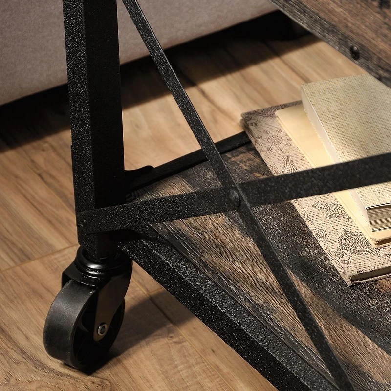 Sauder® Collection Steel River Bout de canapé, Finition Carbon Oak®, 423915