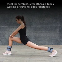 PurAthletics Ankle/Wrist Weights 5 lbs. pair/2.5 lbs. each - Black
