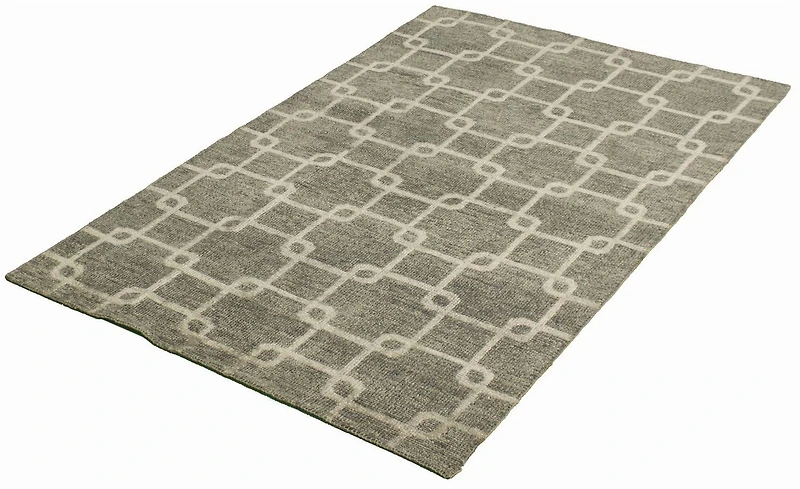 ECARPETGALLERY Tapis Noué à la Main pour Salon, Salle à Manger et Chambre à Coucher Transitionnel Collection La Seda 5'2" x 8'0" en Gris