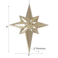 Christmas Gold Glitter Ornement Star - Ensemble De 12